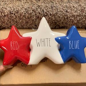 Rae Dunn Red White Blue Star